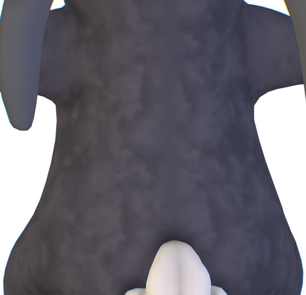 Subdivision High Poly Model Gray Easter Bunny Low-poly 3D model_3