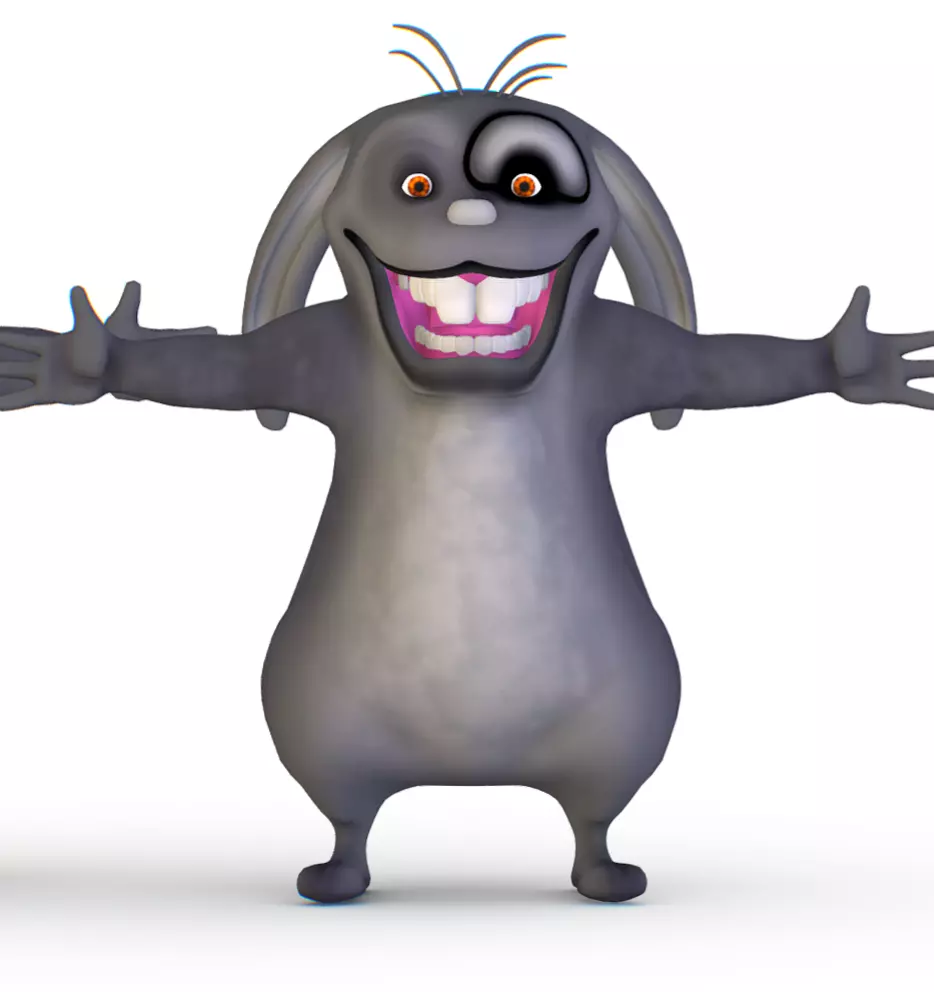 Subdivision High Poly Model Gray Easter Bunny Low-poly 3D model_0