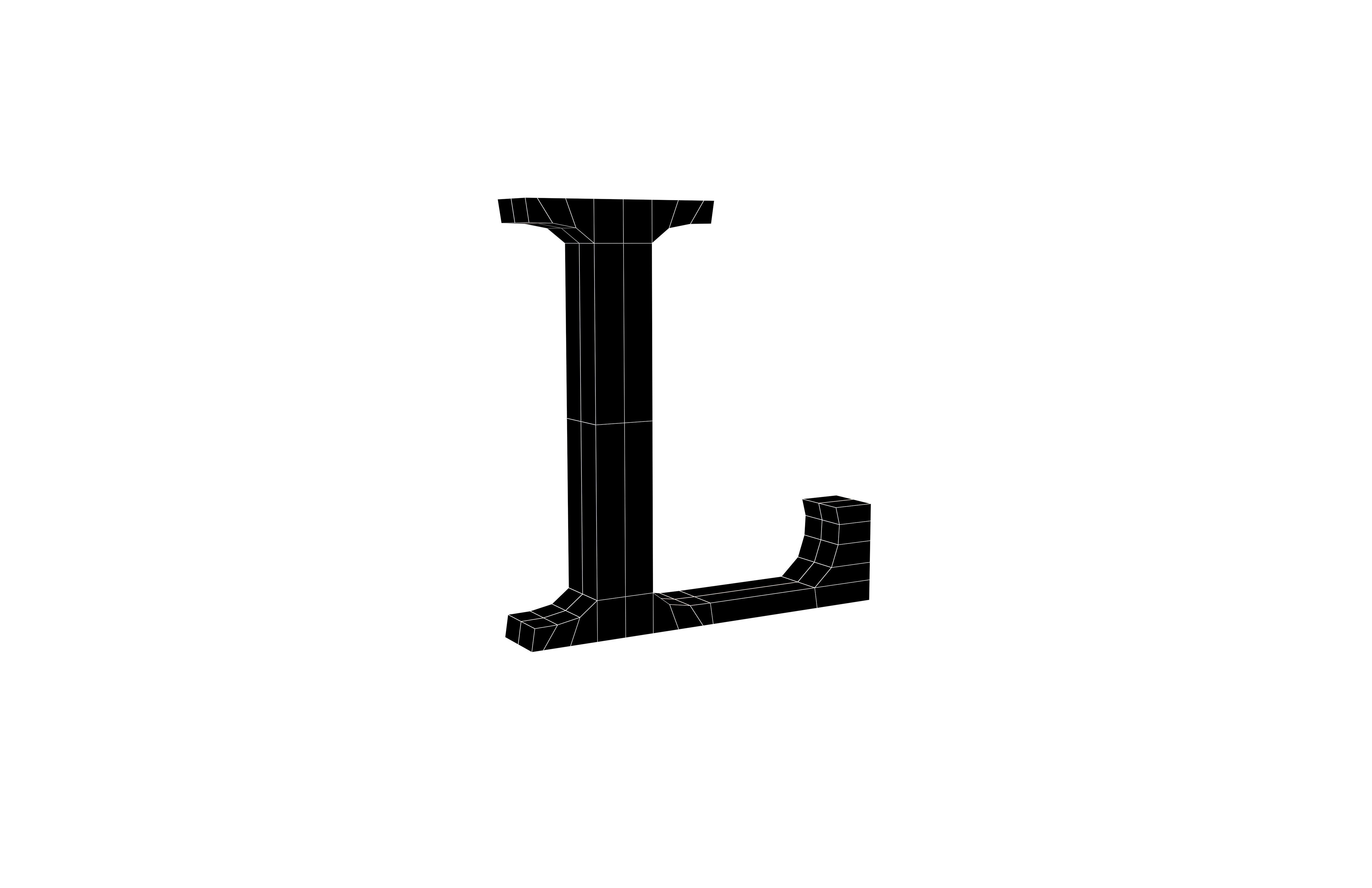 Roman Numerals 50 v1 003 Low-poly 3D model_5