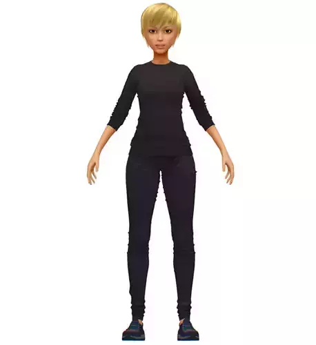 High Poly Subdivision Casual Style Girl