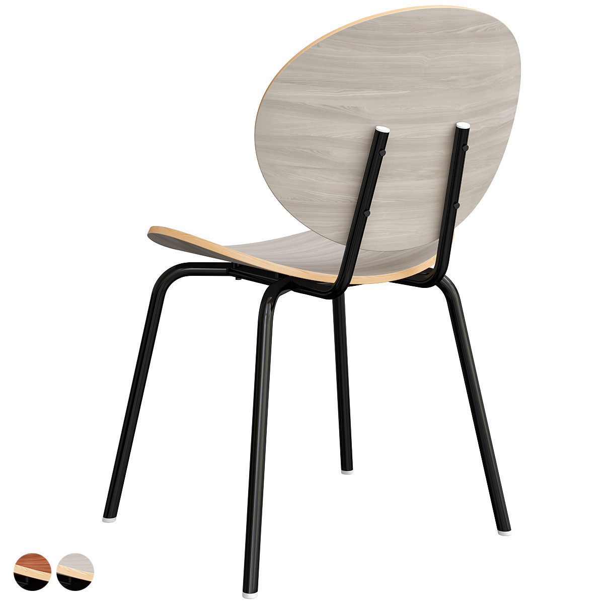 LaLume-ST00268 wooden dining chair with legs 3D model_3