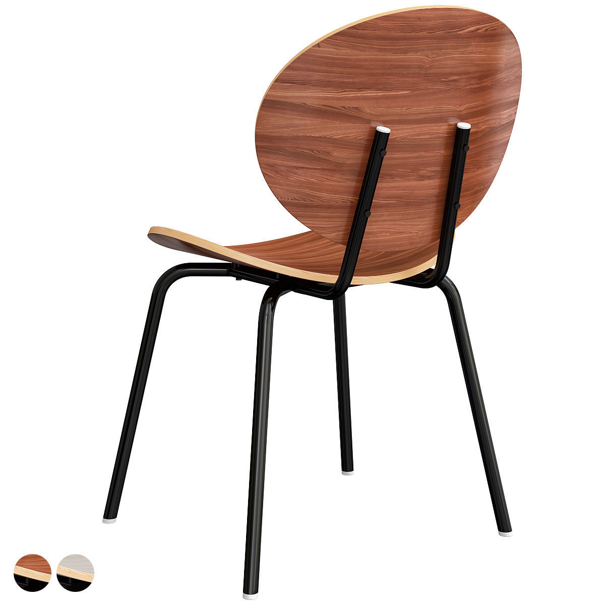 LaLume-ST00268 wooden dining chair with legs 3D model_2