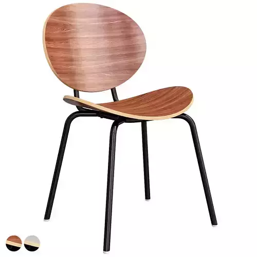 LaLume-ST00268 wooden dining chair with legs 3D model