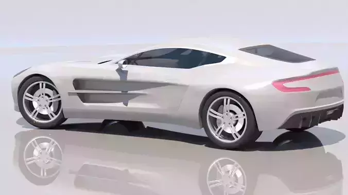 Aston Martin One-77 Silver Edition Low-poly 3D model