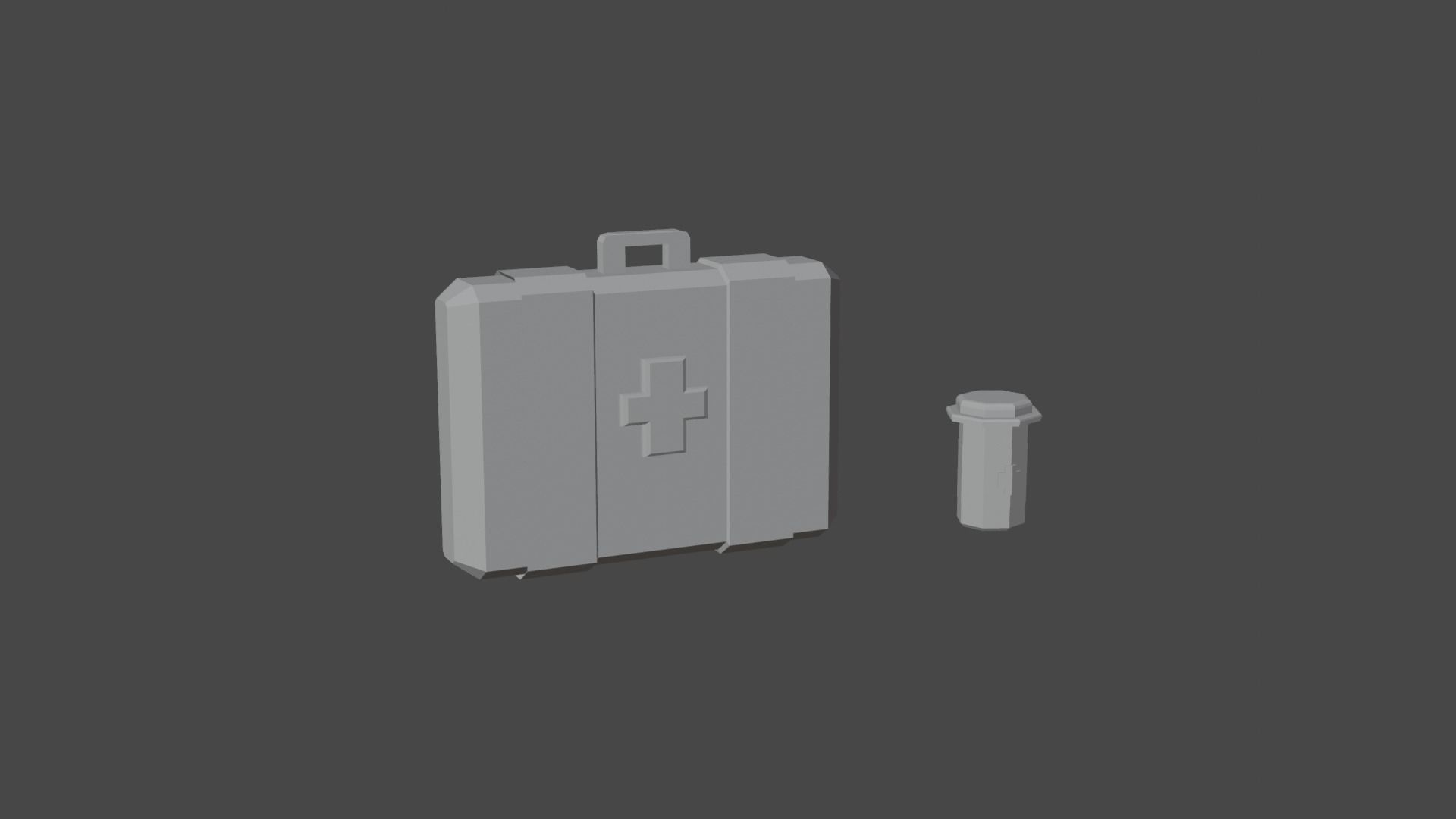 First Aid-Painkiller Set Low Poly Game Ready Low-poly 3D model_4