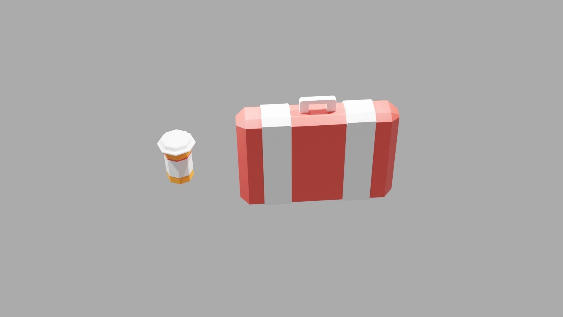 First Aid-Painkiller Set Low Poly Game Ready Low-poly 3D model_3