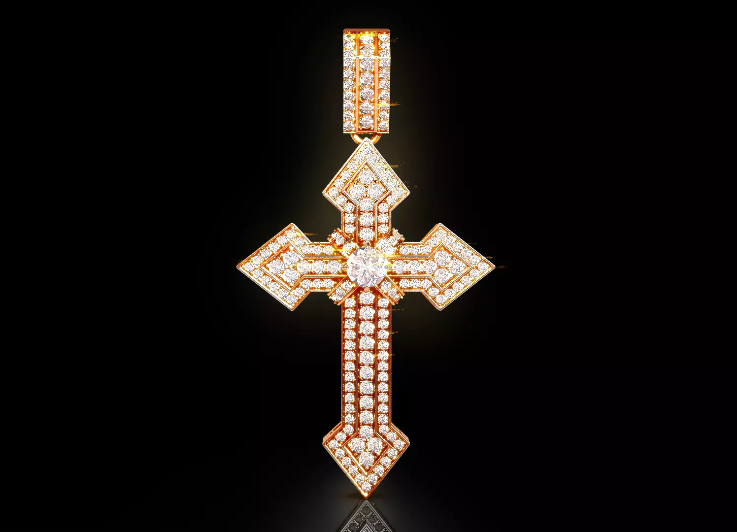 Diamond Cross Pendant 3D print model