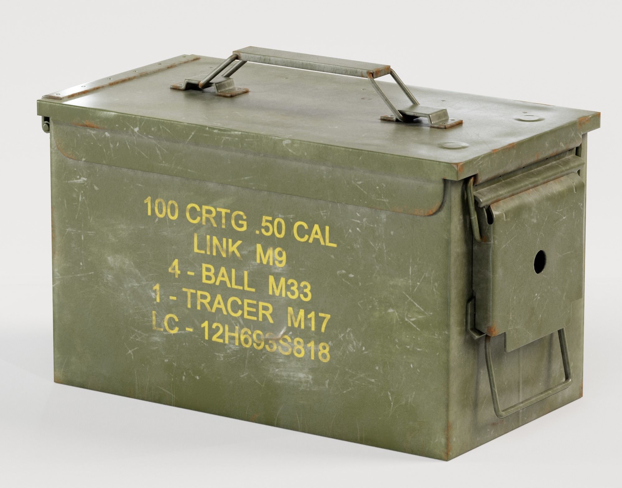 Used millitary Ammo box M2A1 yk1 Low-poly 3D model_2