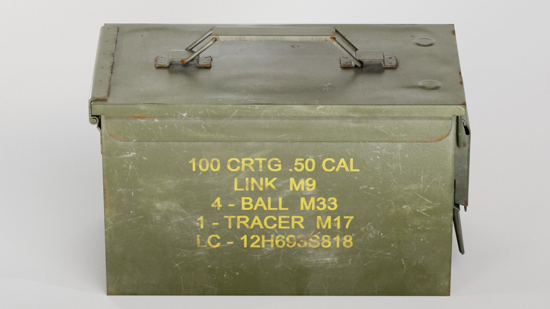 Used millitary Ammo box M2A1 yk1 Low-poly 3D model_6