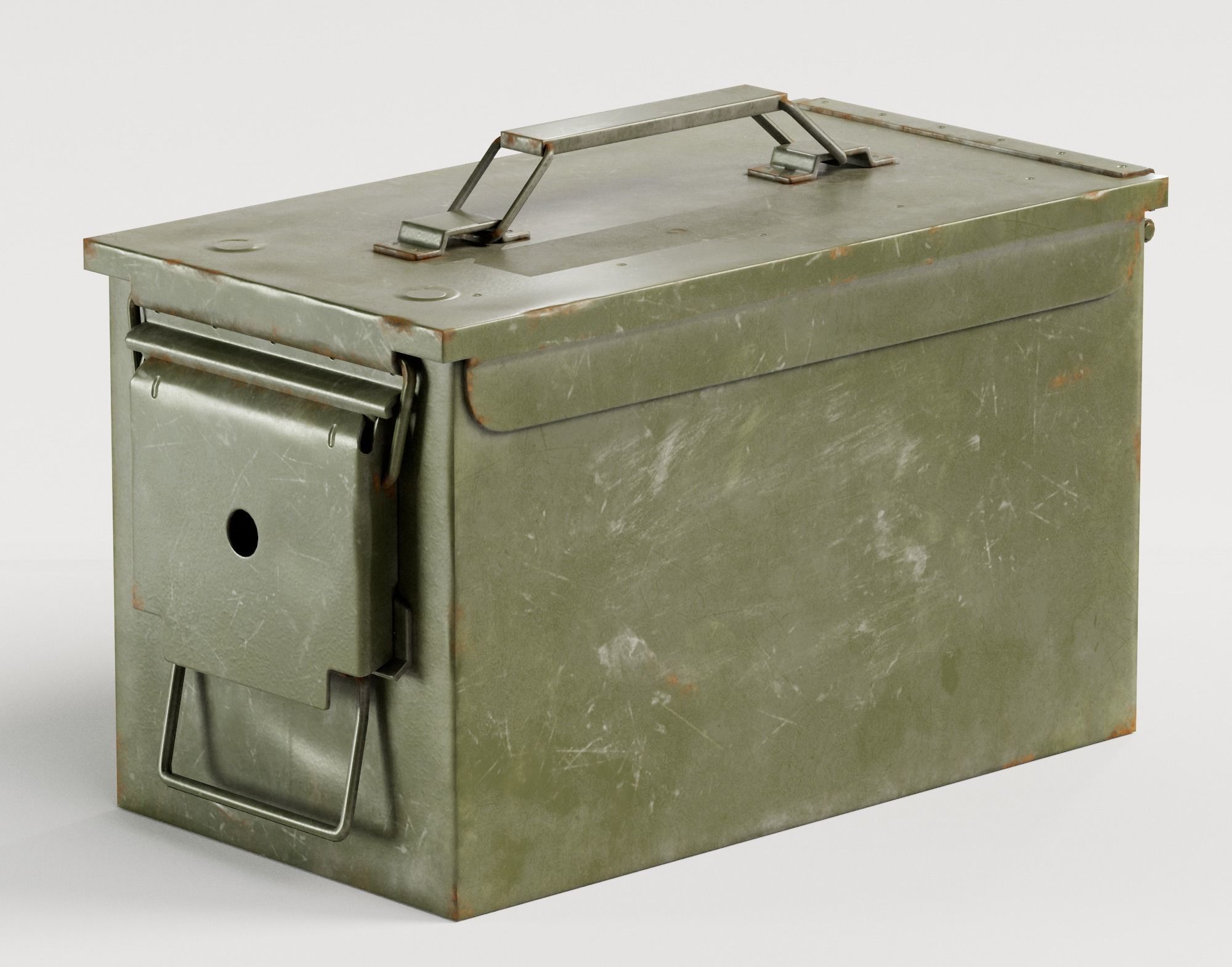 Used millitary Ammo box M2A1 yk1 Low-poly 3D model_3