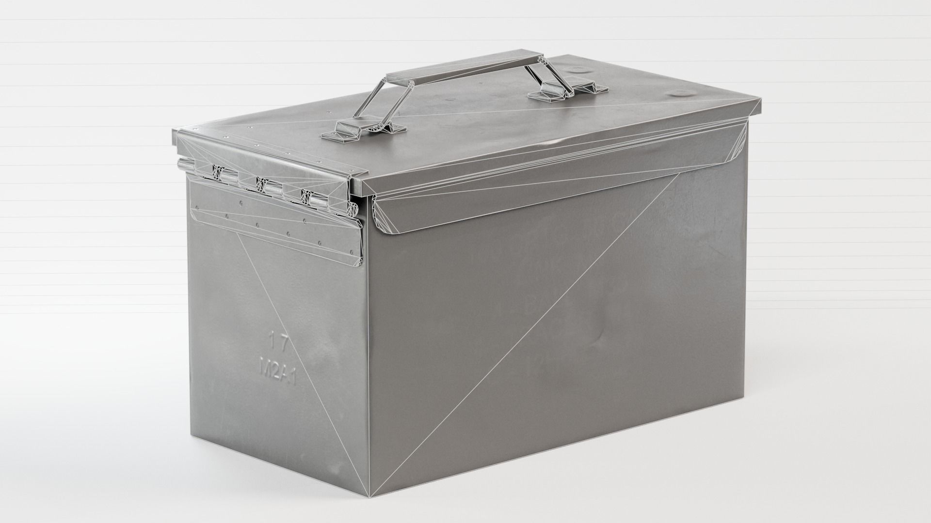 Used millitary Ammo box M2A1 yk1 Low-poly 3D model_10