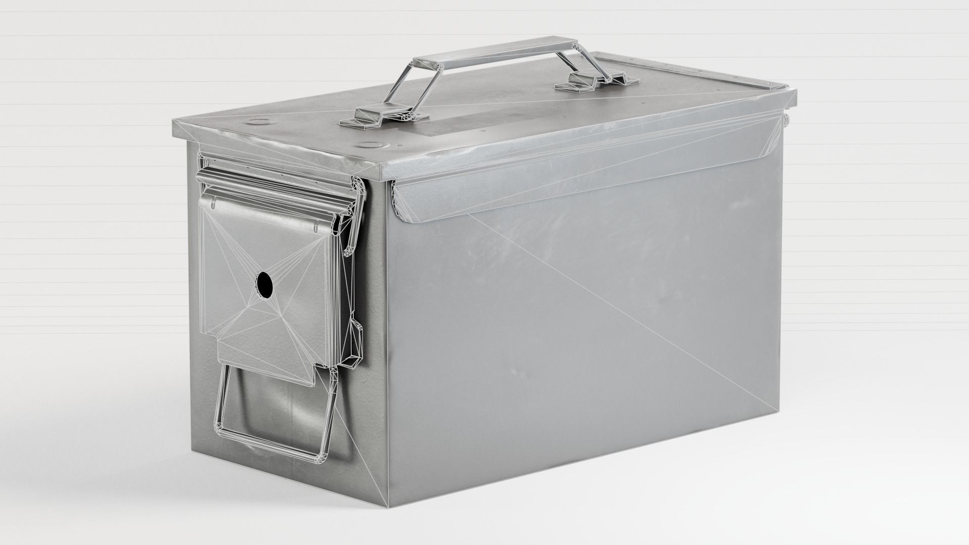 Used millitary Ammo box M2A1 yk1 Low-poly 3D model_9