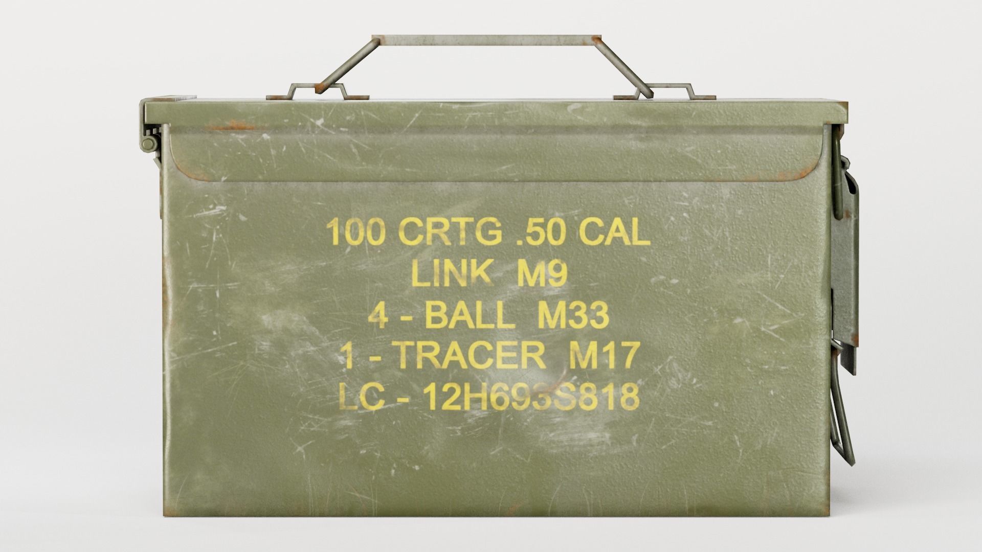 Used millitary Ammo box M2A1 yk1 Low-poly 3D model_4
