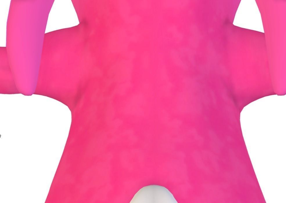 Subdivision High Poly Model Pink Easter Bunny 3D Model Low-poly 3D model_1