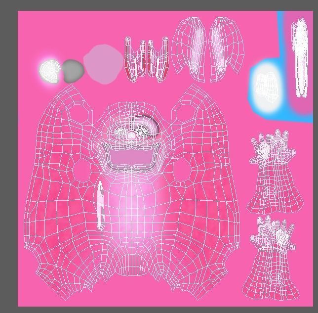 Subdivision High Poly Model Pink Easter Bunny 3D Model Low-poly 3D model_7