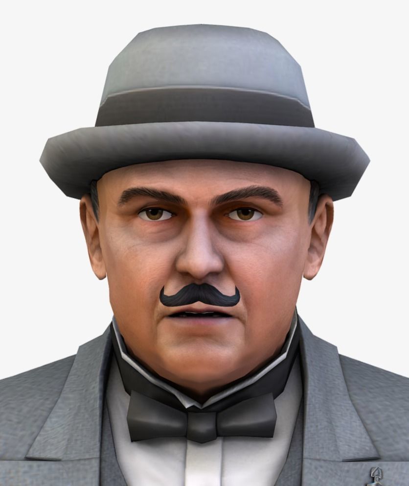 Retro Older Man in Grey Suit 3D Model Low-poly 3D model_1