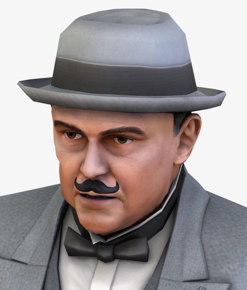 Retro Older Man in Grey Suit 3D Model Low-poly 3D model_3