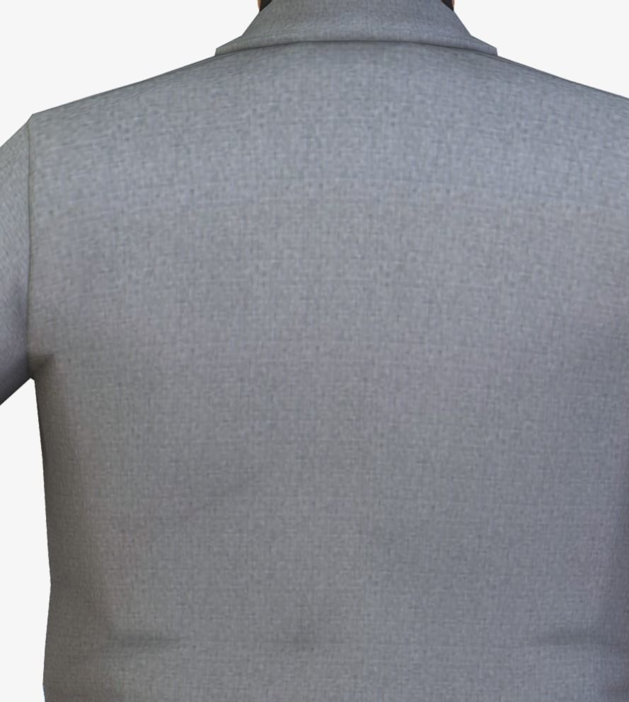 Retro Older Man in Grey Suit 3D Model Low-poly 3D model_5