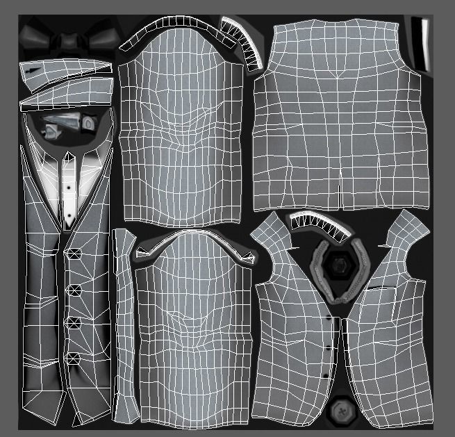 Retro Older Man in Grey Suit 3D Model Low-poly 3D model_9