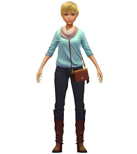 High Poly Subdivision Casual Style Girl 3D Model Low-poly 3D model