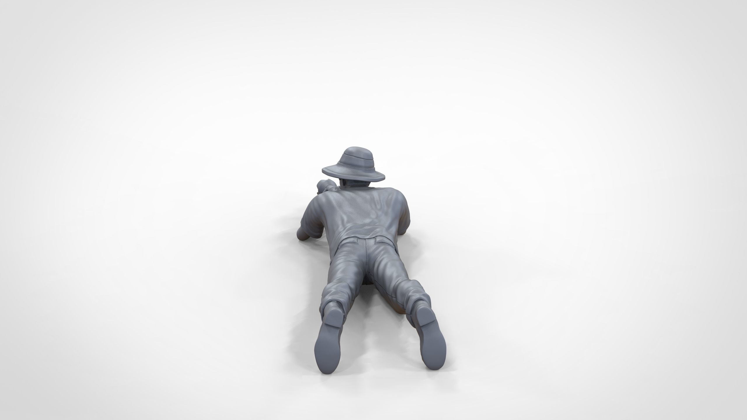 N3 photographer lying down taking photo 3D print model_33