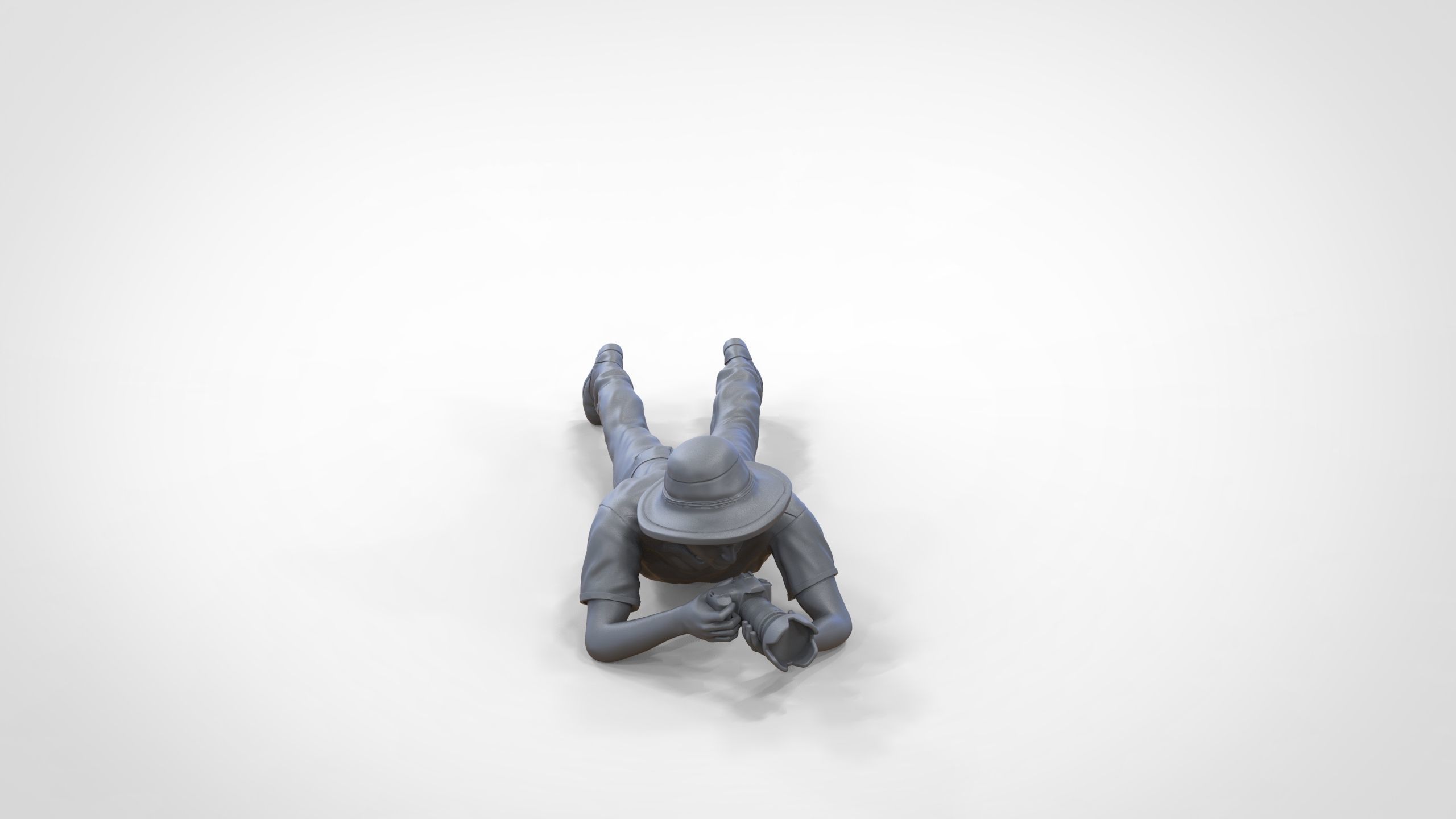 N3 photographer lying down taking photo 3D print model_26