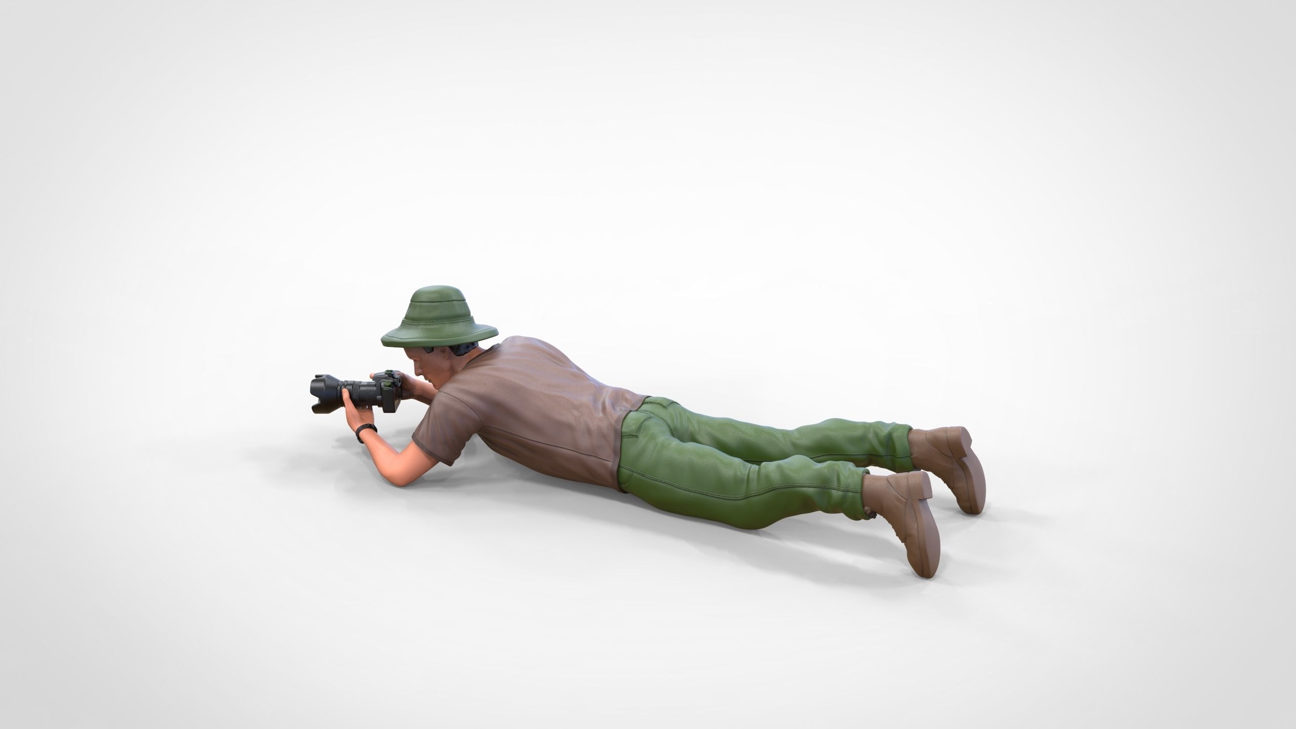 N3 photographer lying down taking photo 3D print model_10