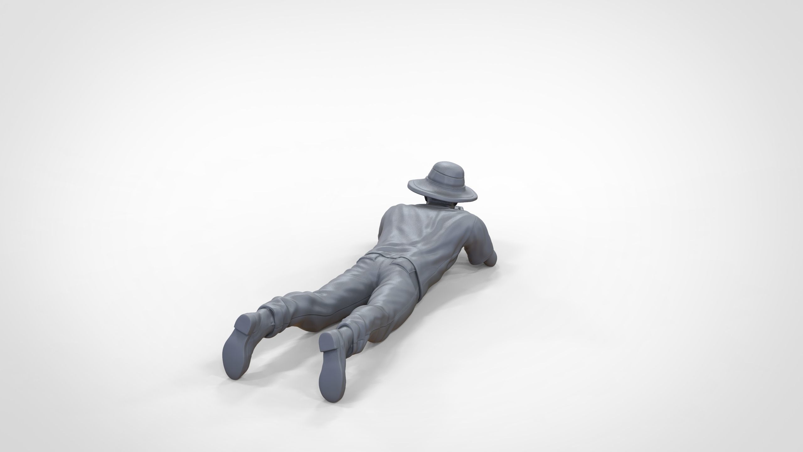 N3 photographer lying down taking photo 3D print model_32