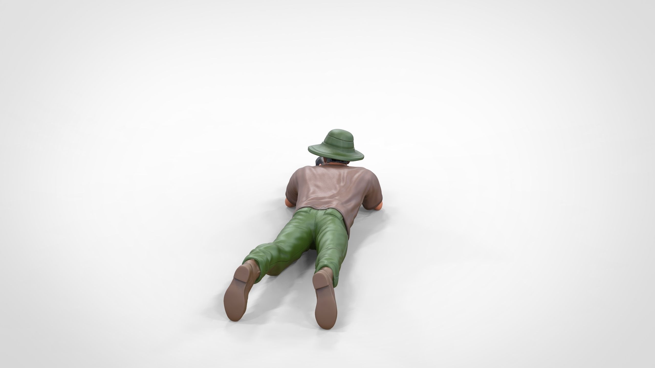 N3 photographer lying down taking photo 3D print model_14