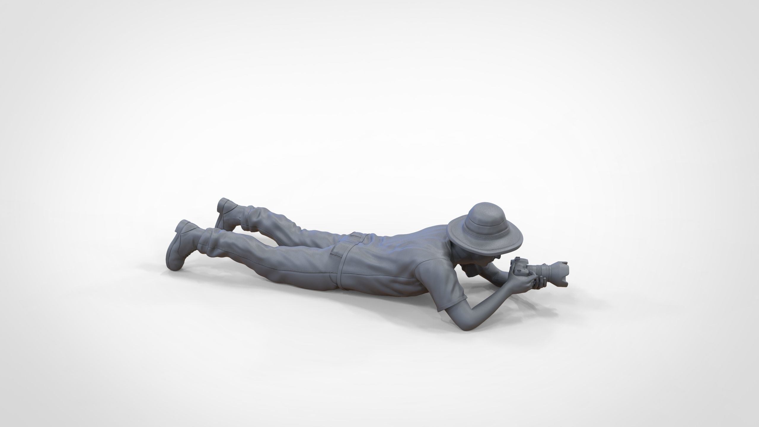 N3 photographer lying down taking photo 3D print model_36