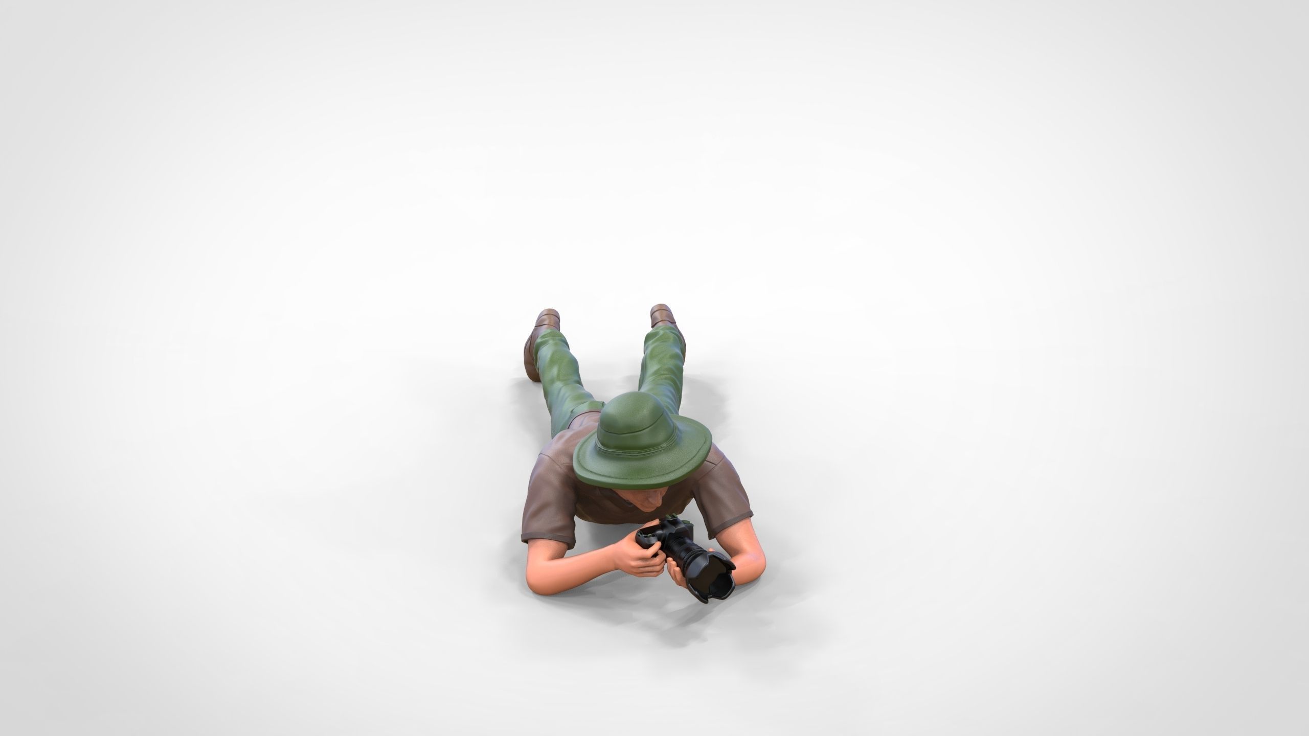 N3 photographer lying down taking photo 3D print model_39