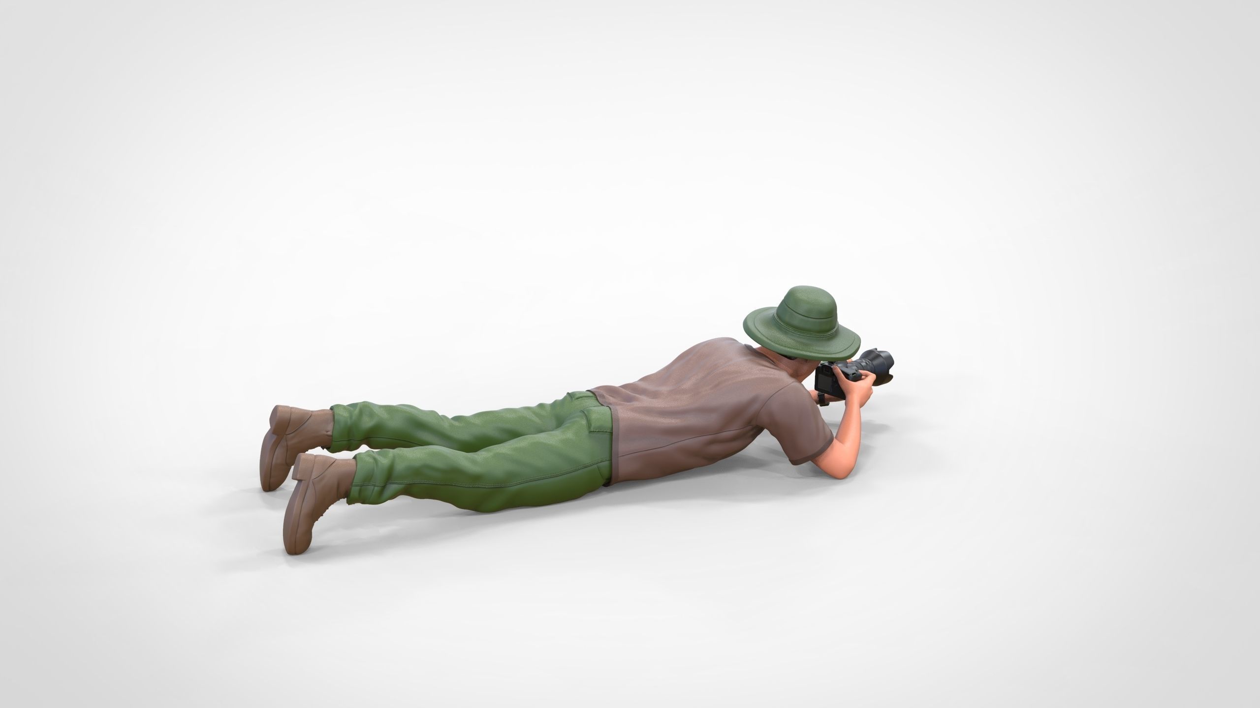 N3 photographer lying down taking photo 3D print model_18
