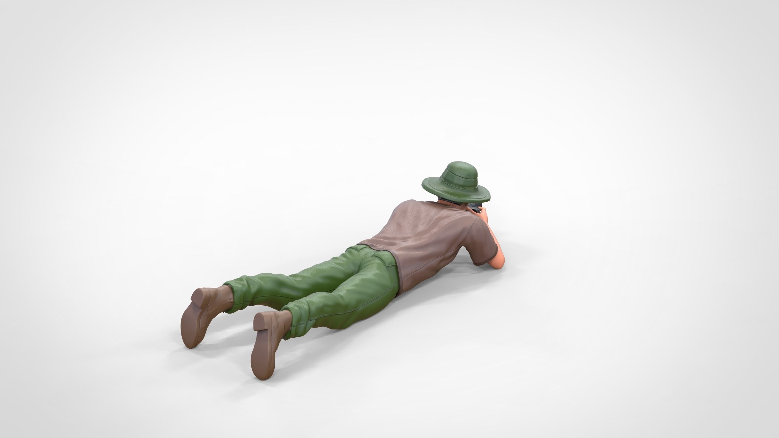 N3 photographer lying down taking photo 3D print model_16