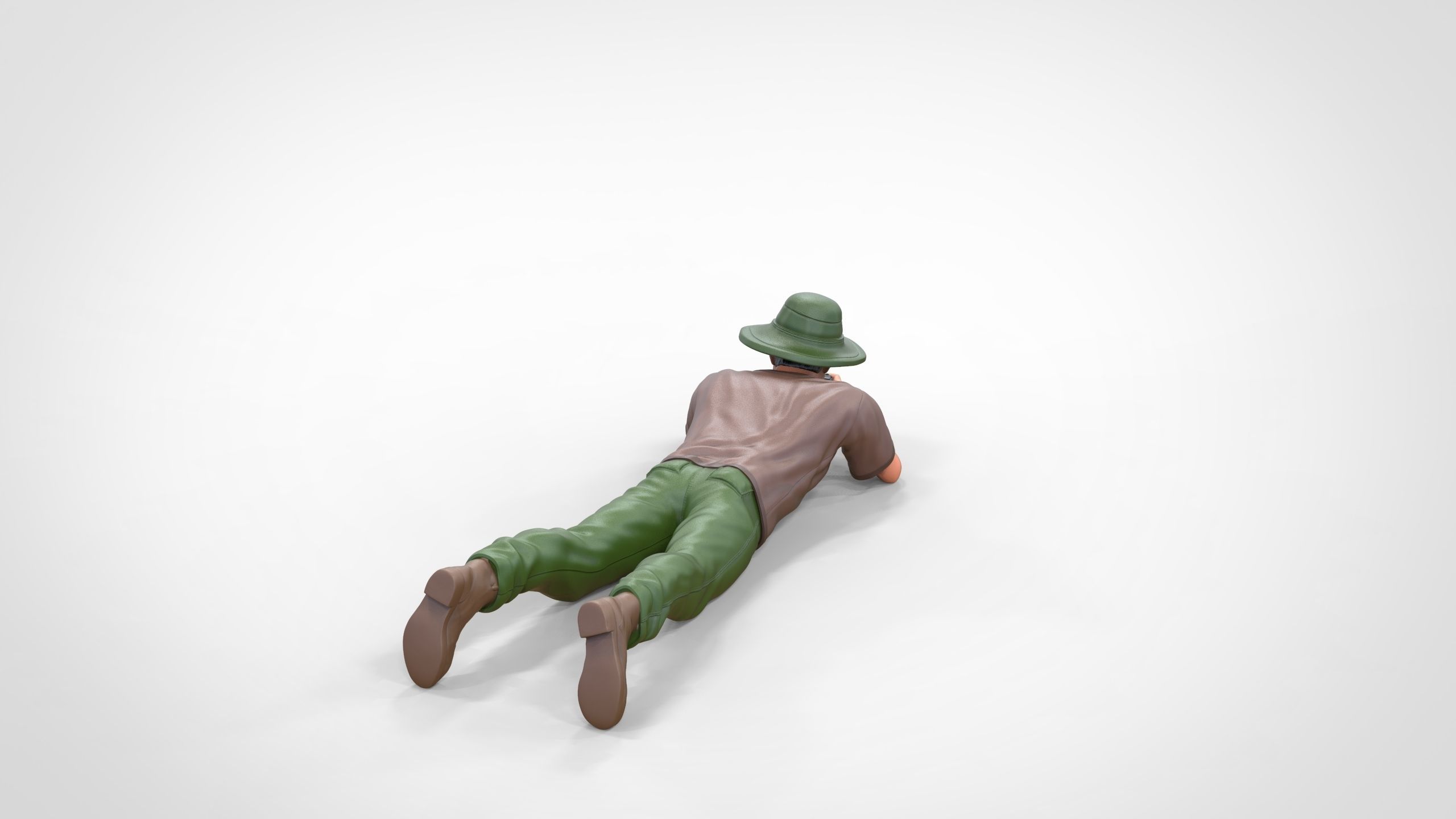 N3 photographer lying down taking photo 3D print model_15