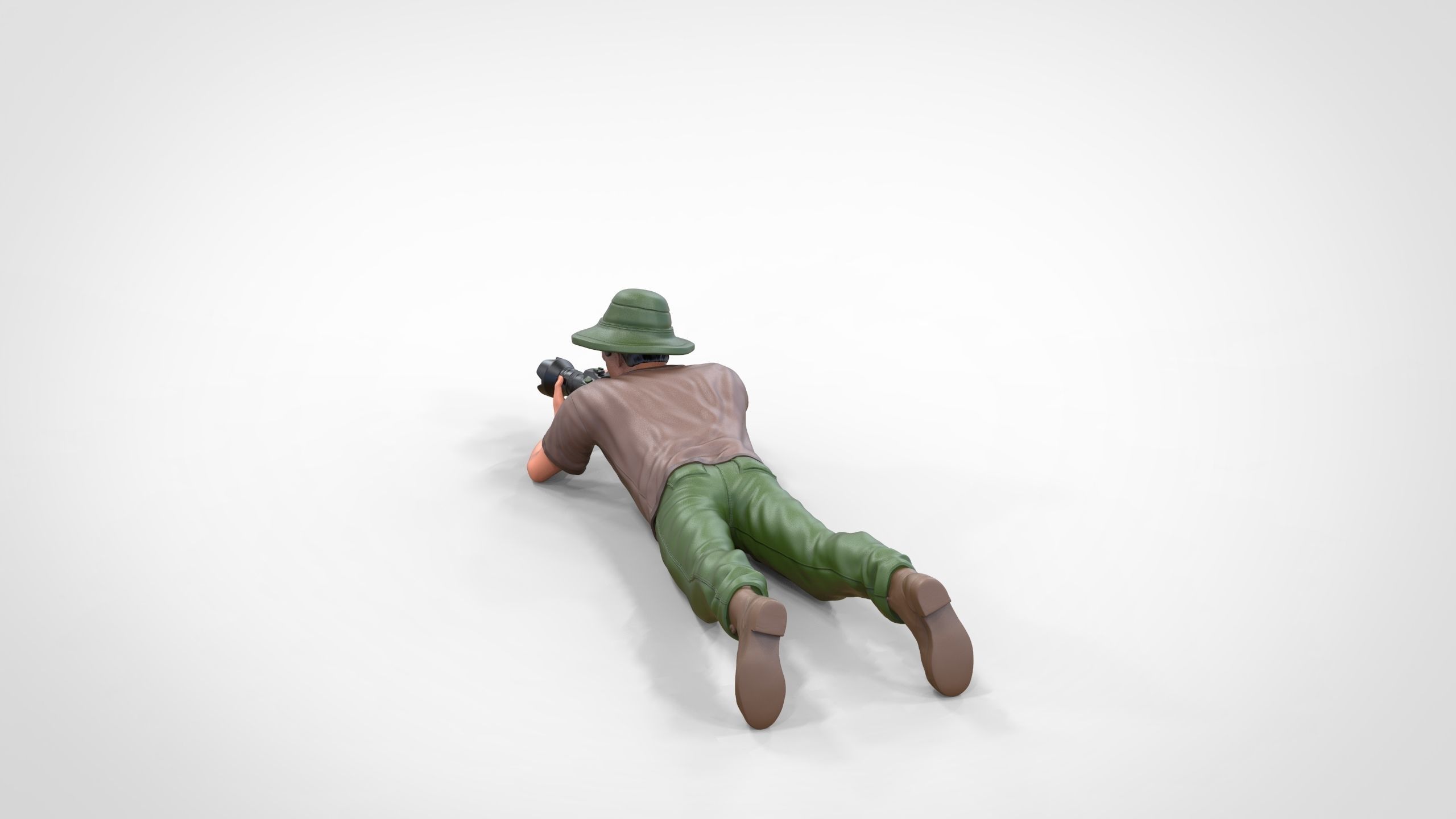 N3 photographer lying down taking photo 3D print model_12