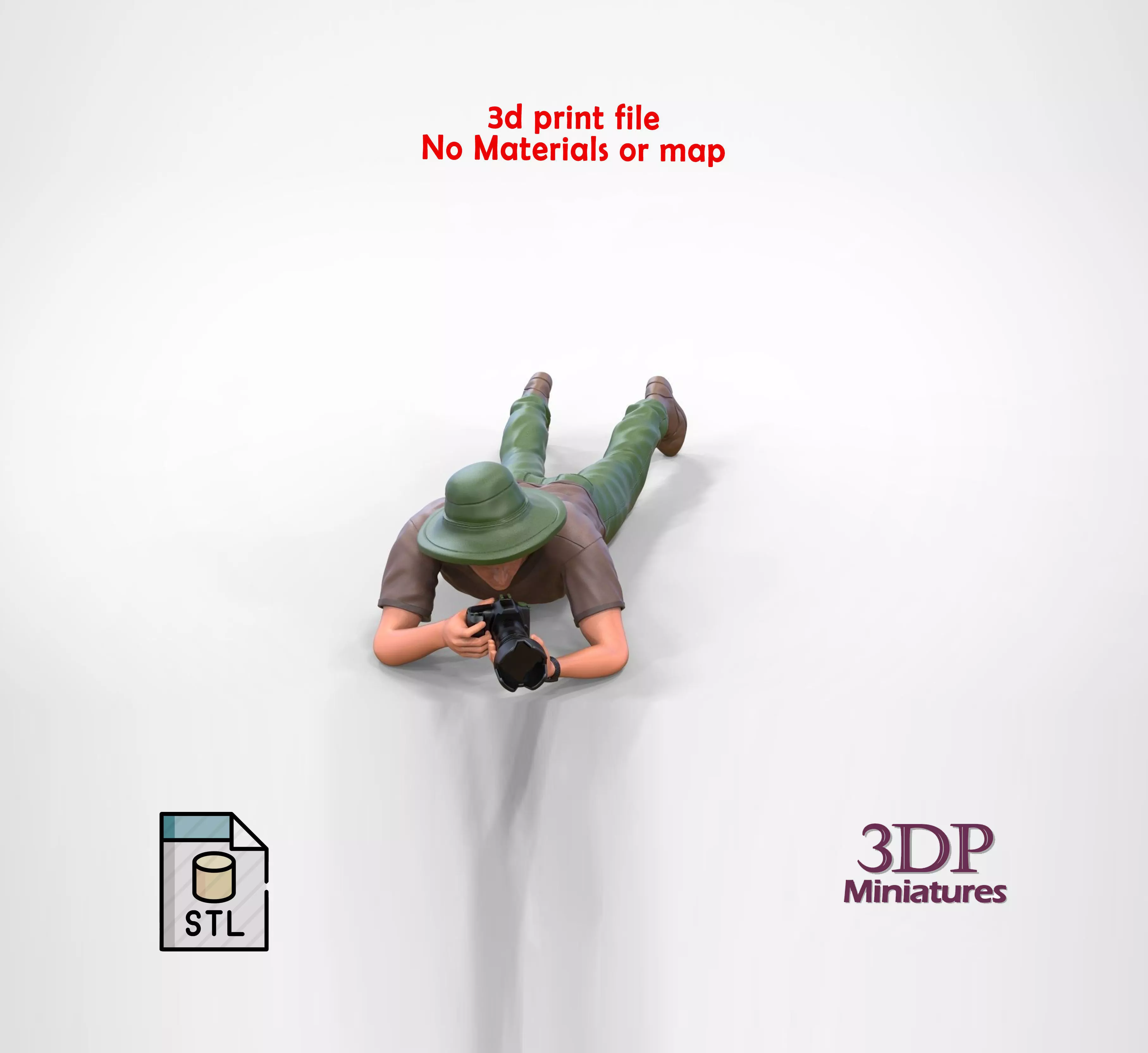 N3 photographer lying down taking photo 3D print model_0
