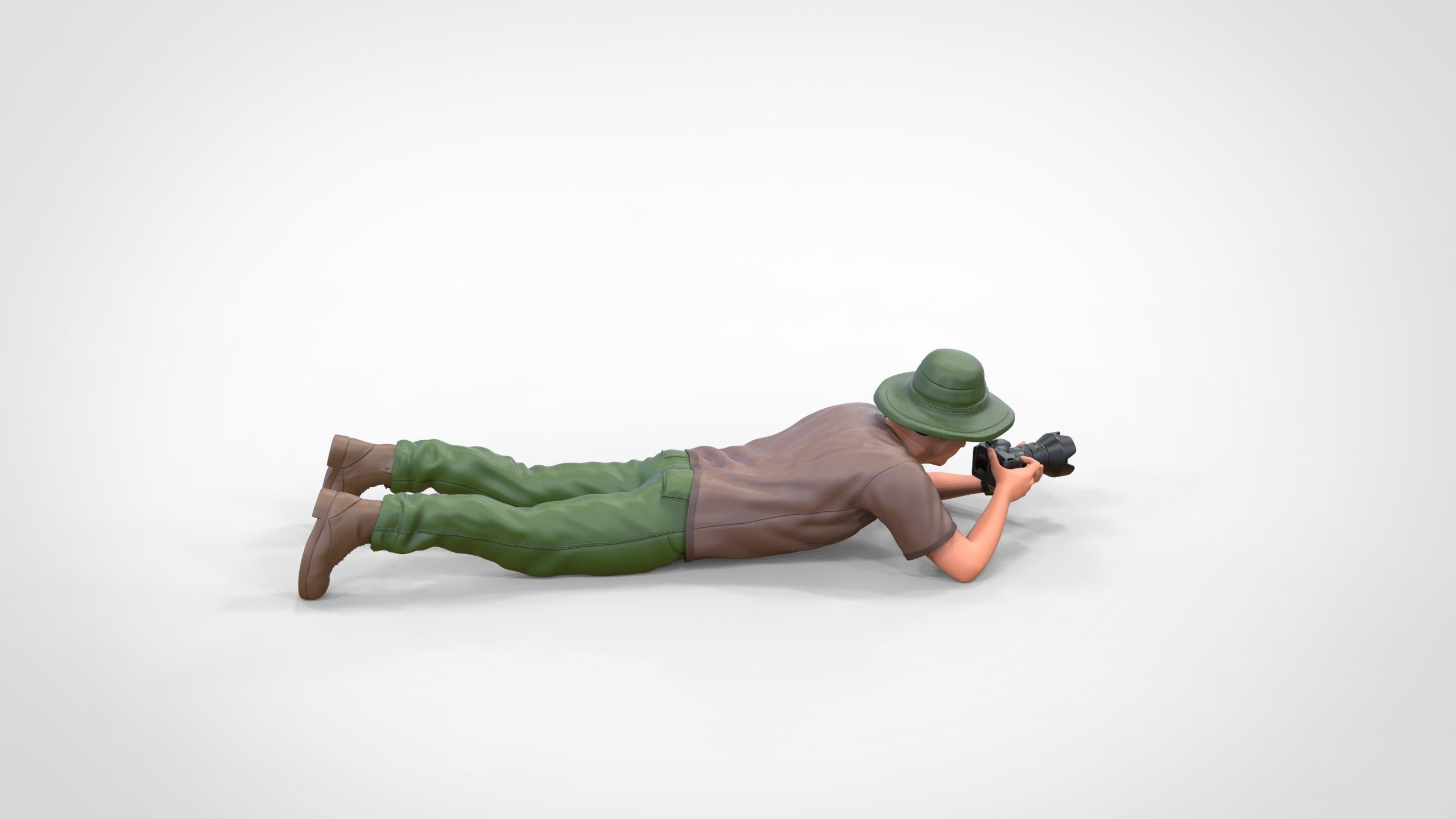 N3 photographer lying down taking photo 3D print model_19