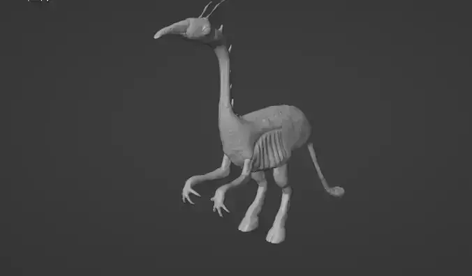 high poly creature giraffe
