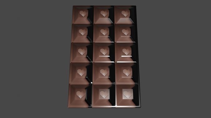chocolate 3D model bar 3D print model
