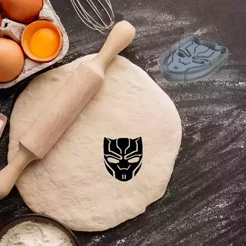 BLACK PANTHER COOKIE CUTTER PASTRY DOUGH BISCUIT SUGAR FOOD 3D print model