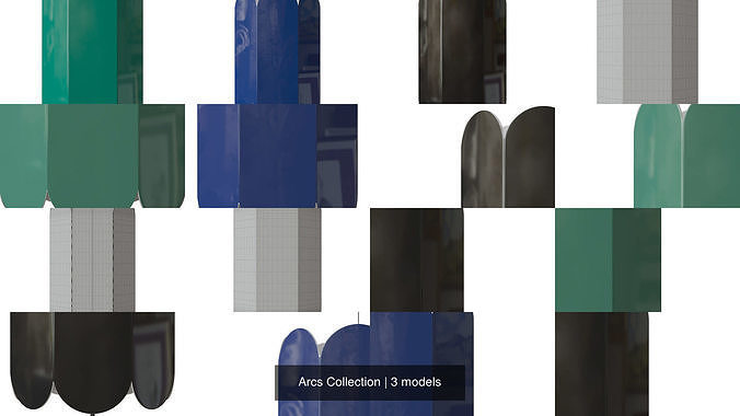 Arcs Collection emerald wall panel 