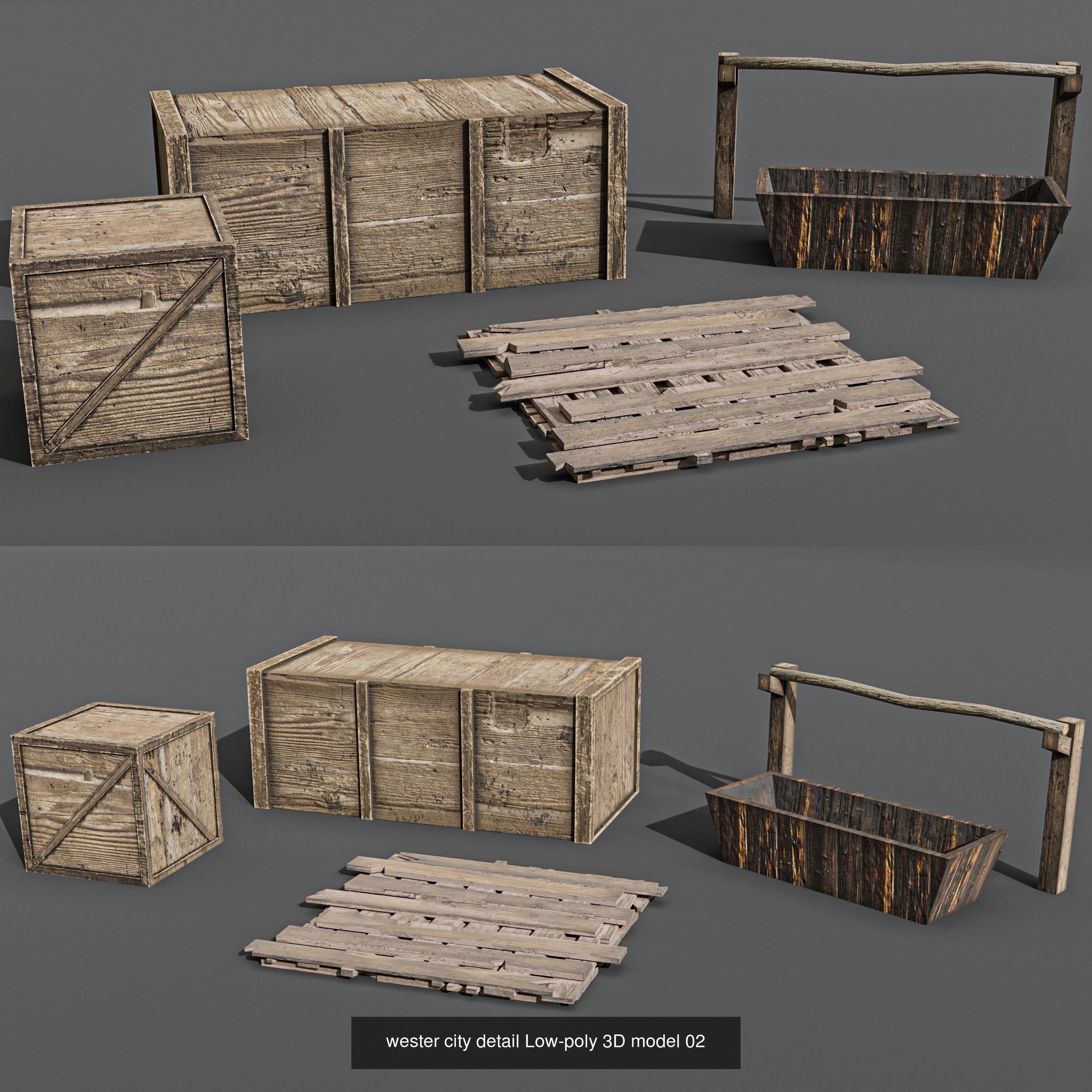 WESTERN CITY KITBASH 3D Model Collection_3