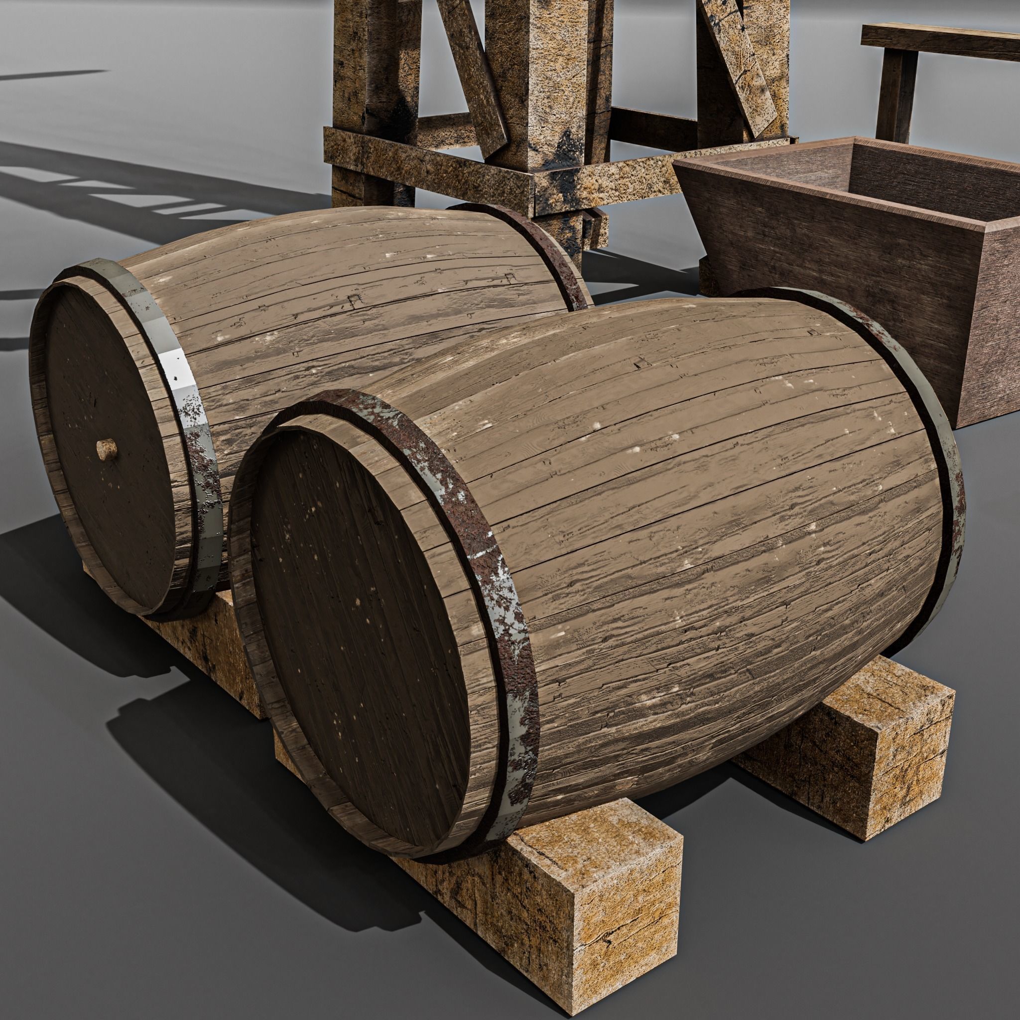 WESTERN CITY KITBASH 3D Model Collection_27