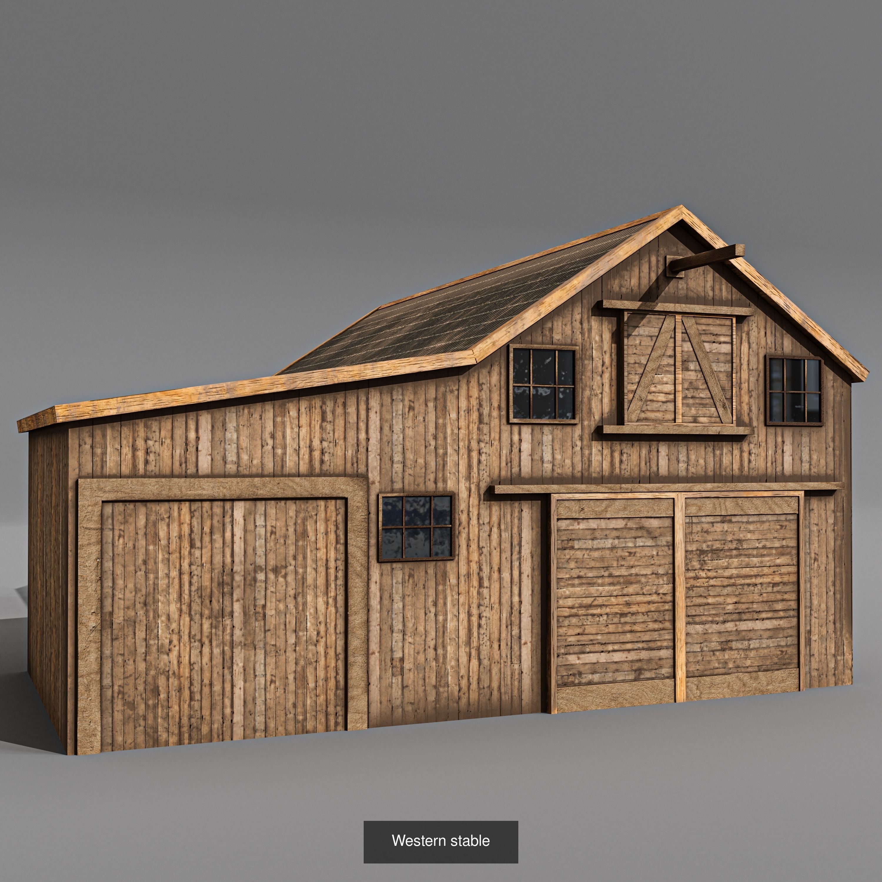 WESTERN CITY KITBASH 3D Model Collection_6