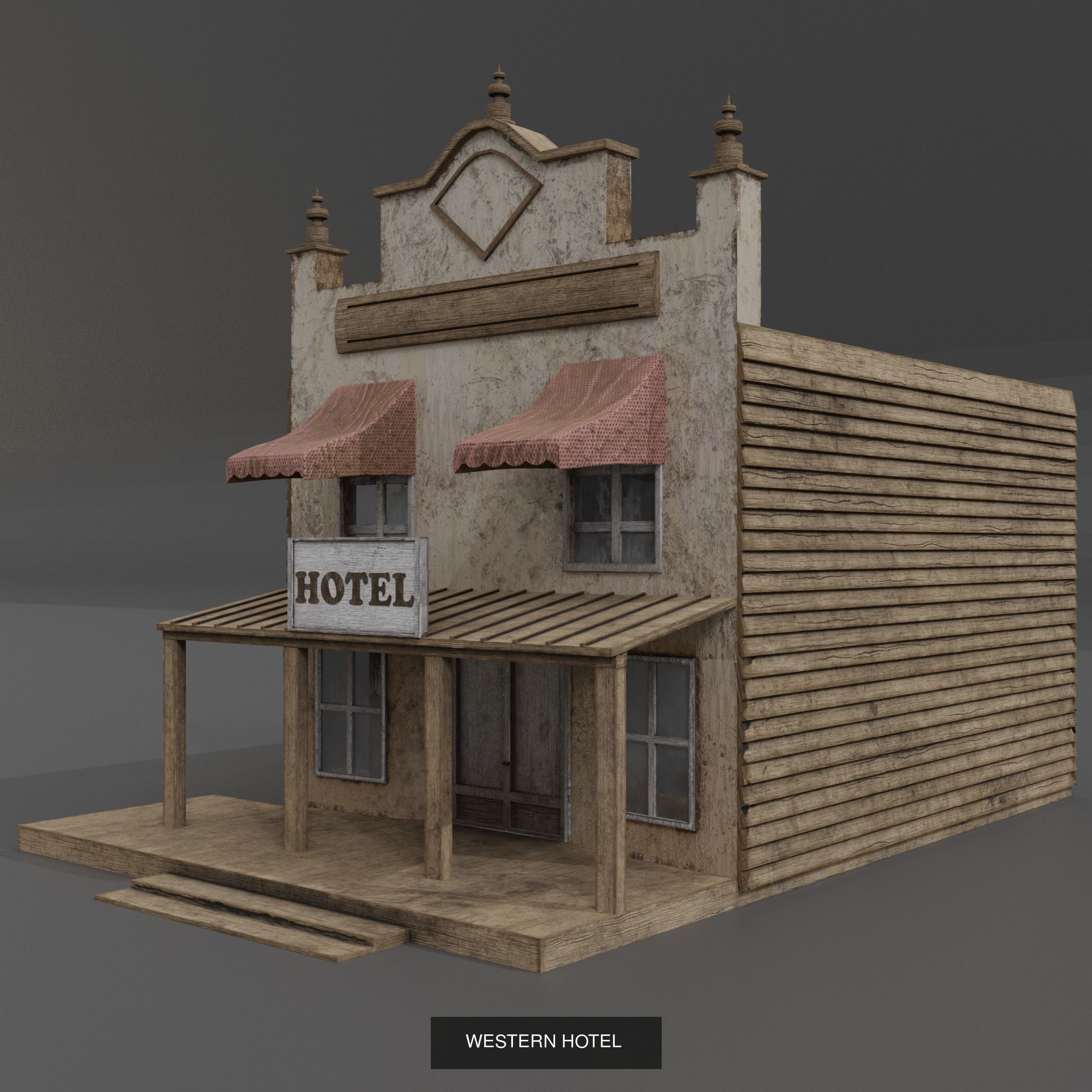 WESTERN CITY KITBASH 3D Model Collection_20