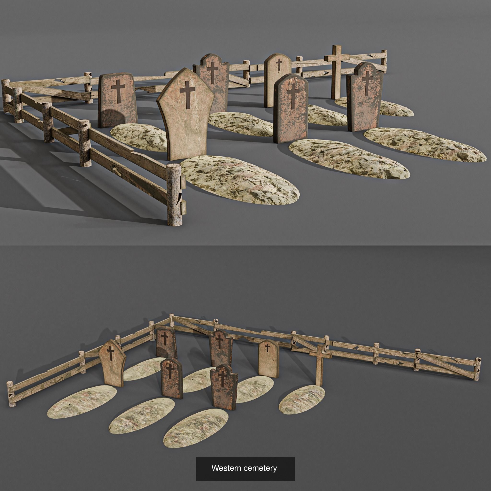 WESTERN CITY KITBASH 3D Model Collection_2