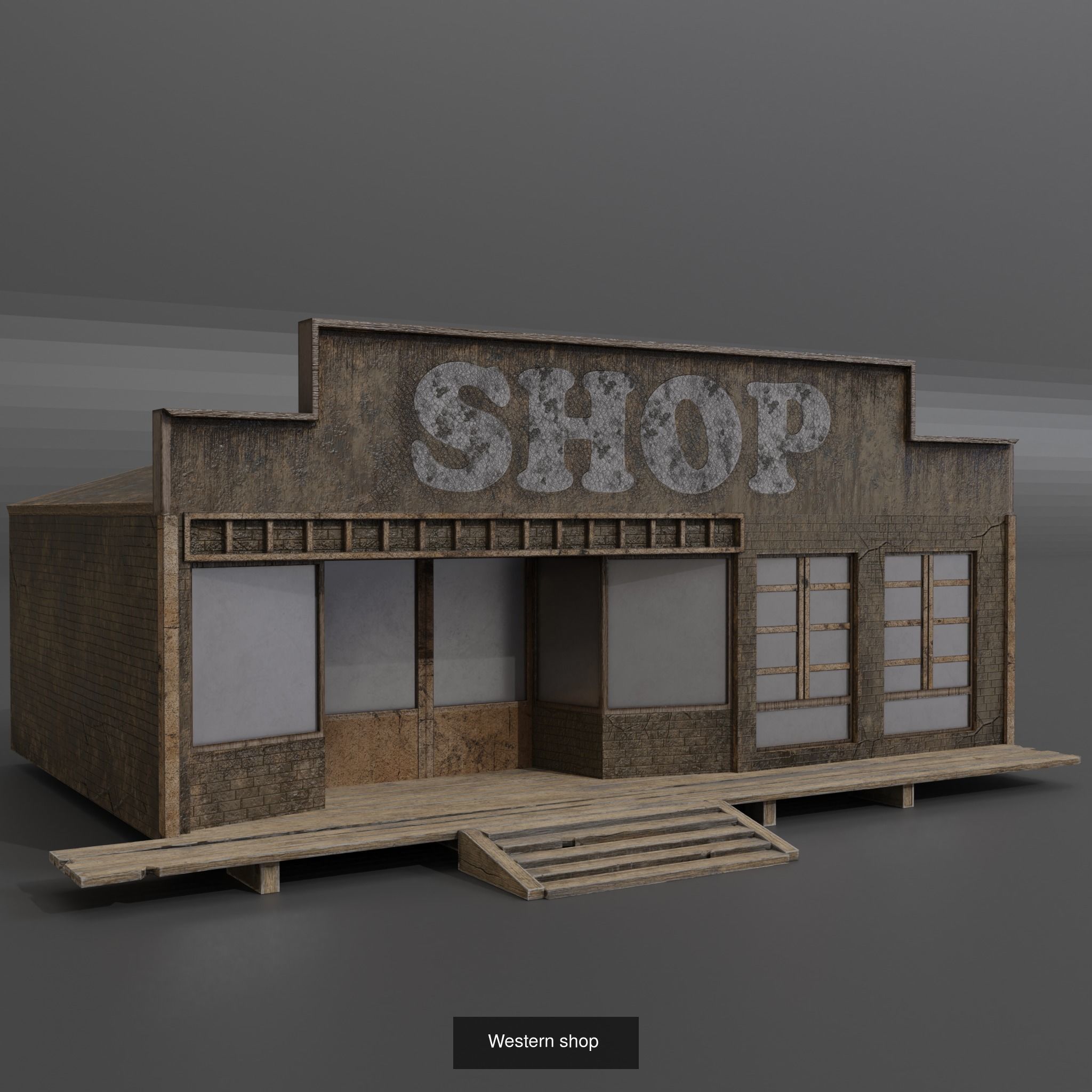 WESTERN CITY KITBASH 3D Model Collection_16