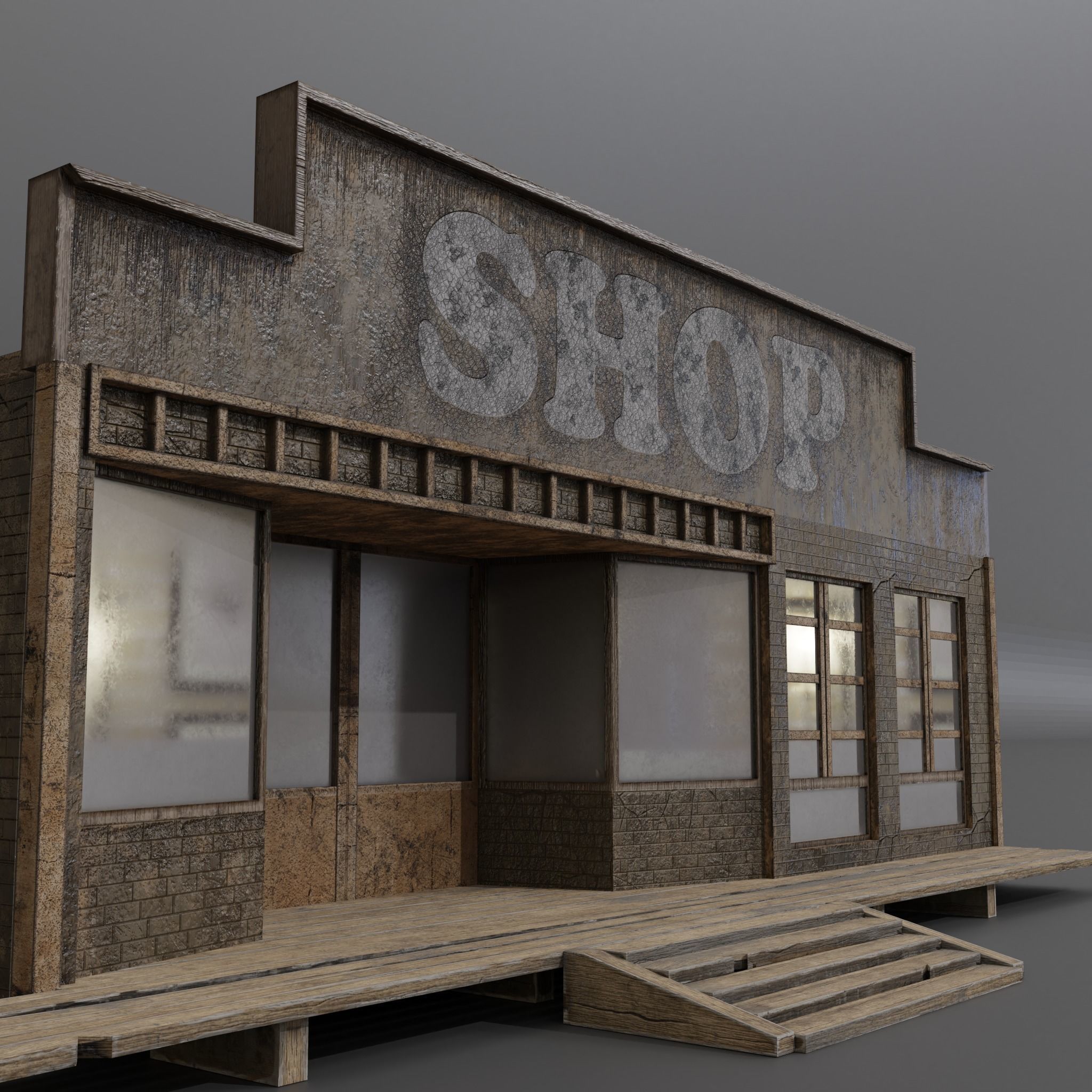 WESTERN CITY KITBASH 3D Model Collection_17