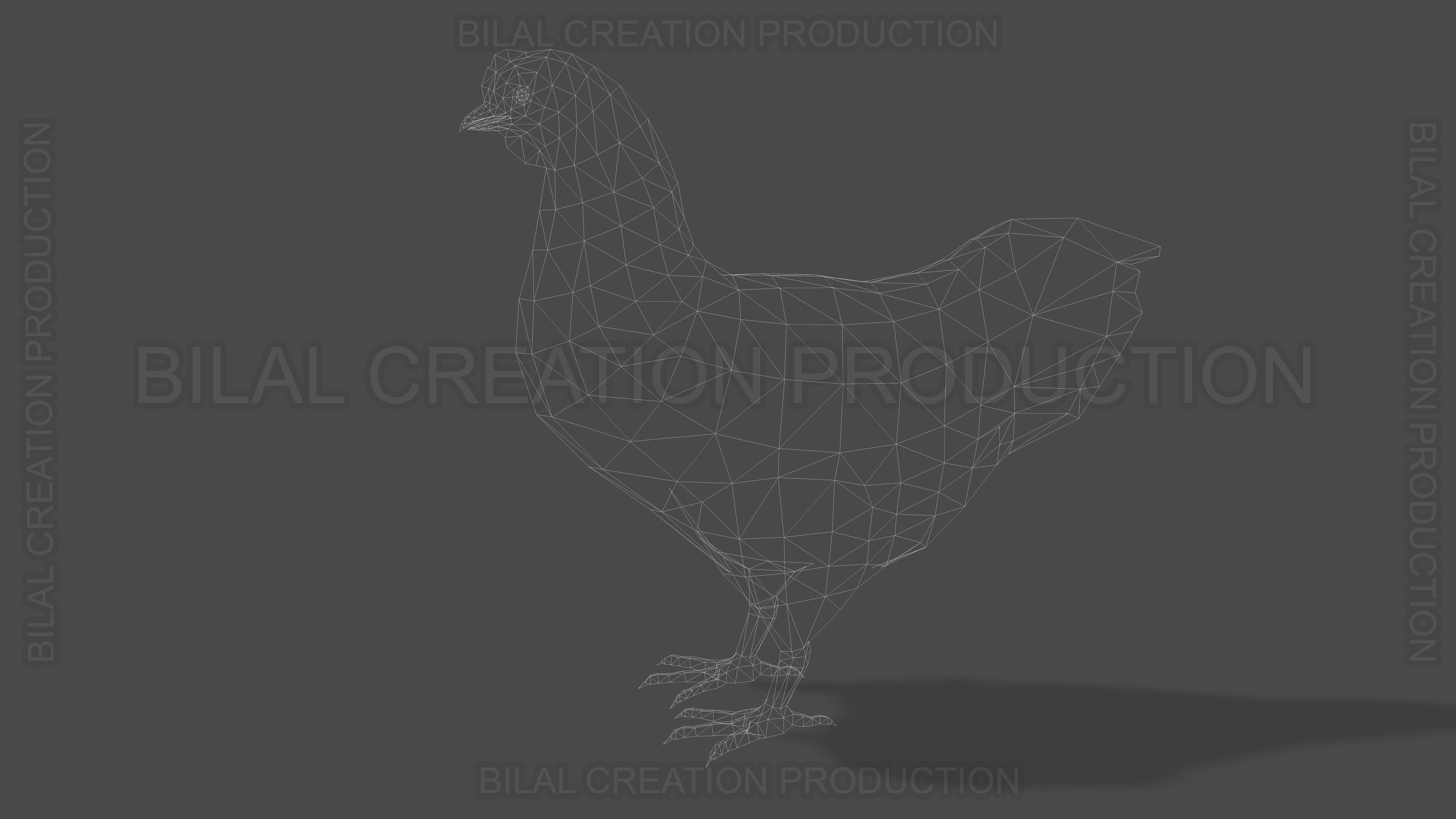 White Hen chicken Animated Low-poly 3D model_18