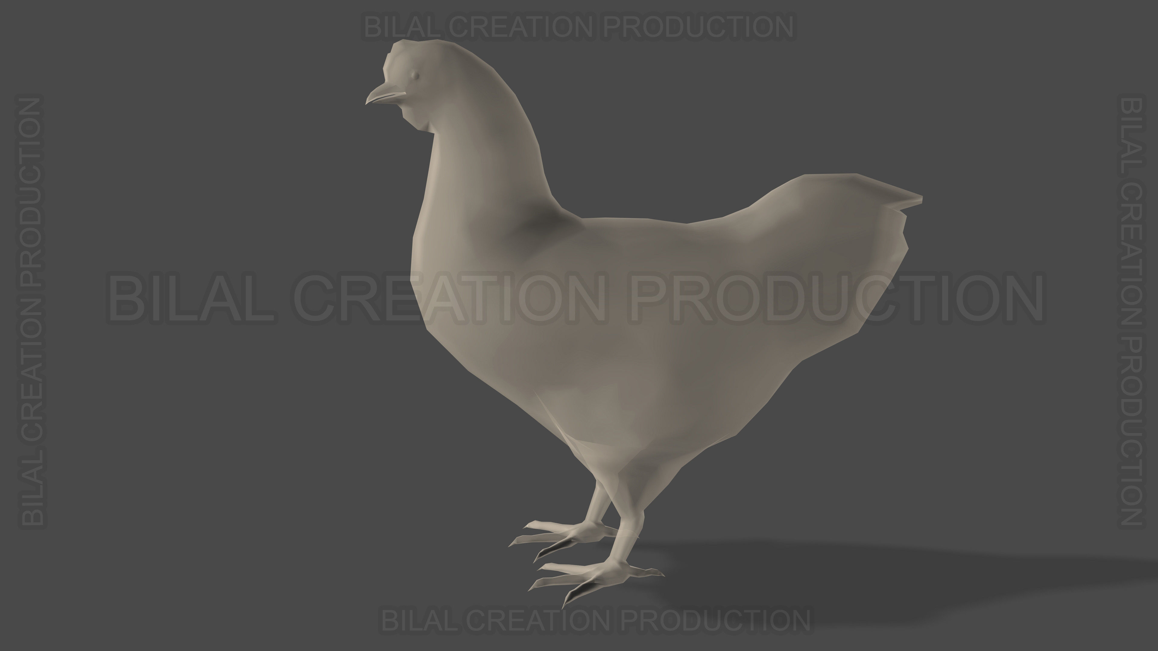 White Hen chicken Animated Low-poly 3D model_17